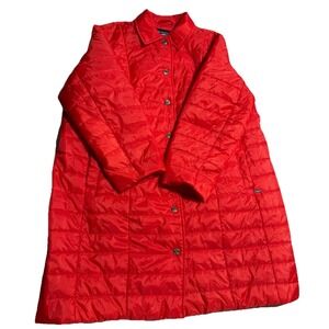 Land's End Women's Quilted Primaloft Coat Size 18W/Petite Red EUC